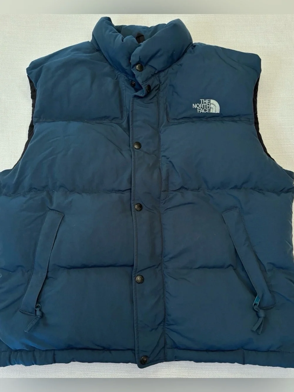 Vintage 90’s North Face Nuptse Quilted Down Vest Men’s Large Blue Gorpcore Rare